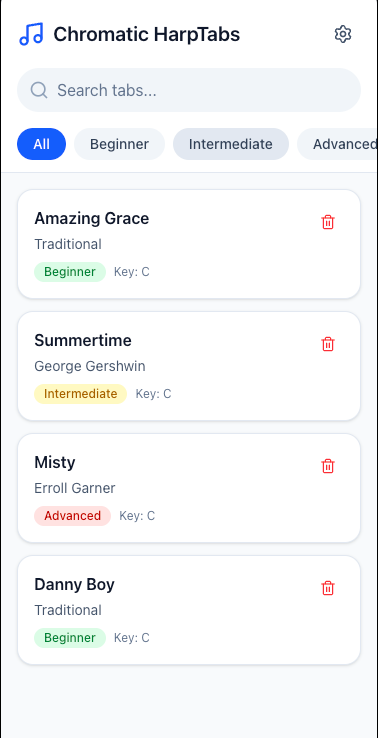 Hi-fi prototype library screen