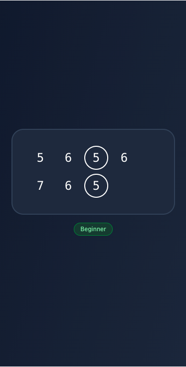 Hi-fi prototype practice mode screen