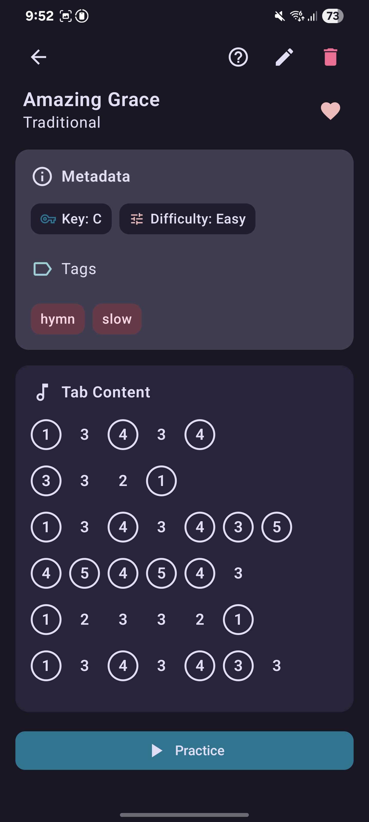 Tab screen